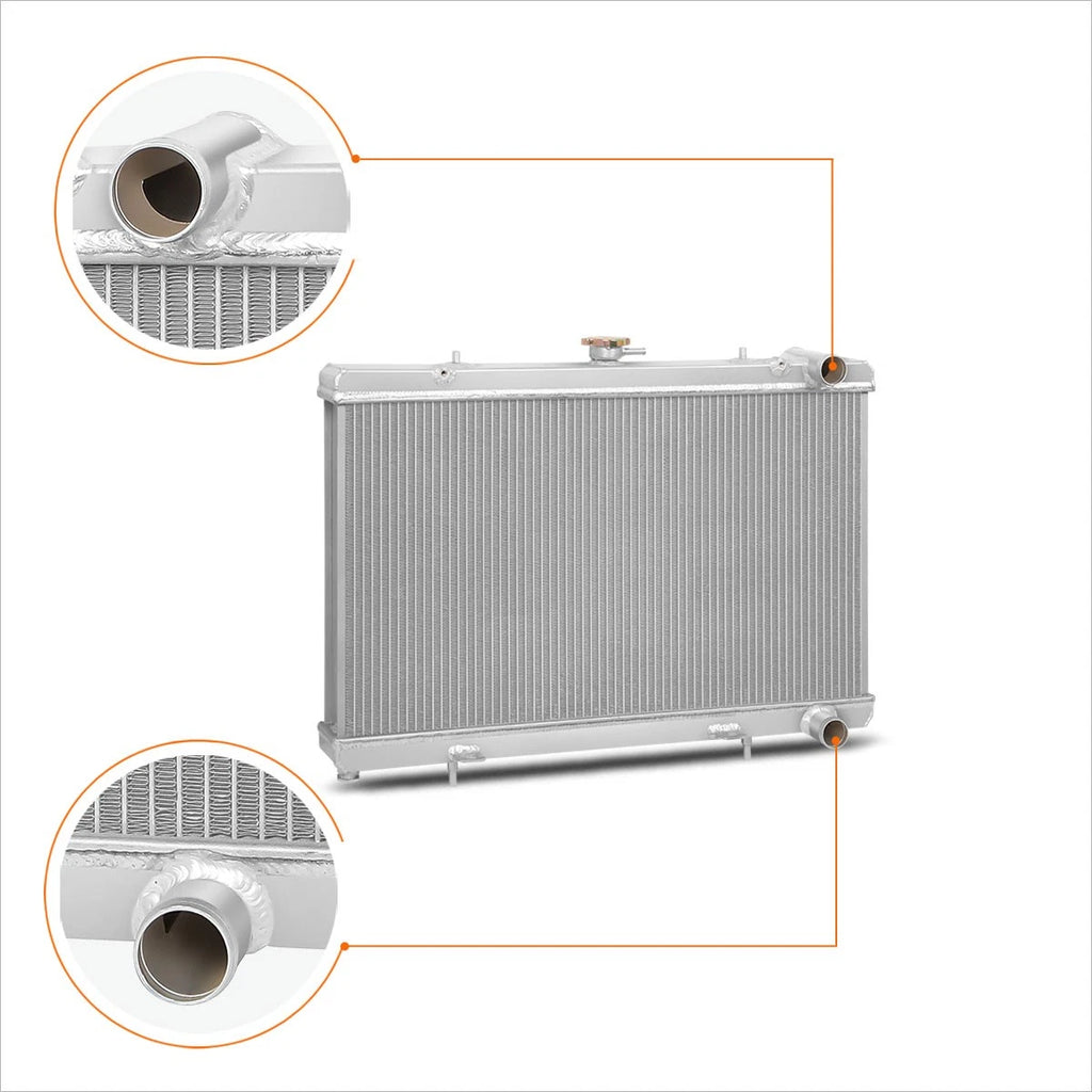 2X Aluminum Core Radiator for Nissan 240SX S13 (1989–1994) KA24/KA24DE