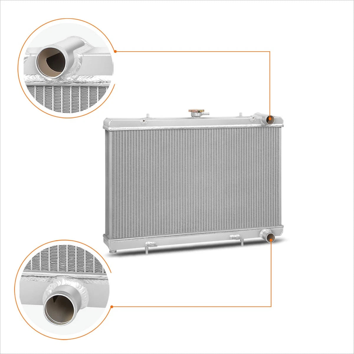 2X Aluminum Core Radiator for Nissan 240SX S13 (1989–1994) KA24/KA24DE