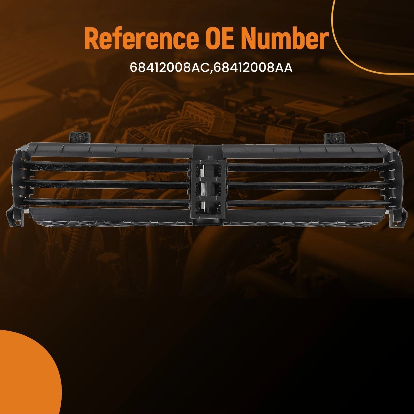 Front Active Grille Shutter 68412008AC for Jeep Cherokee (2019–2023)