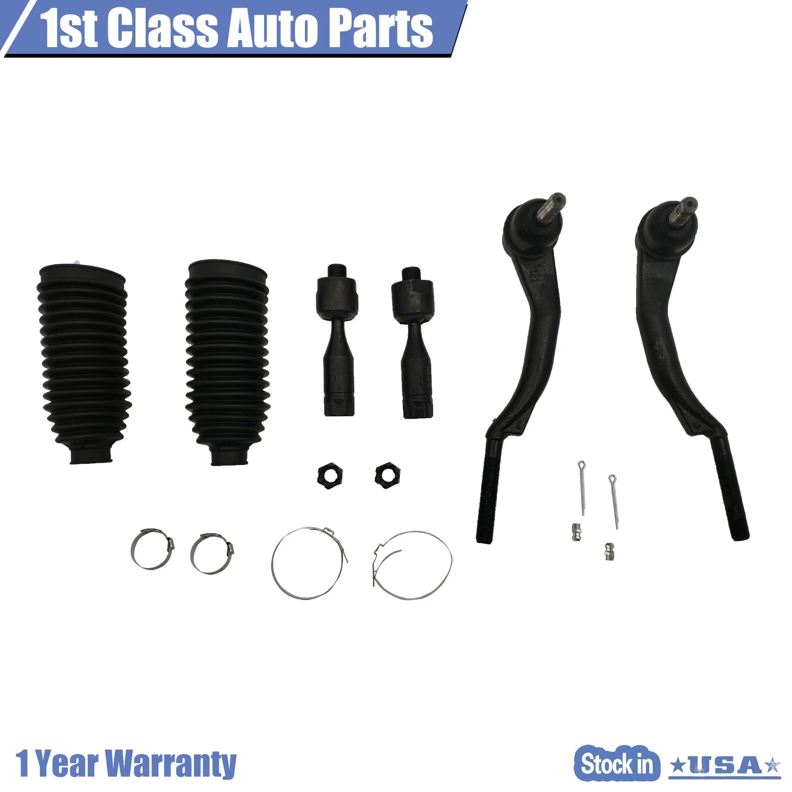 6PC Tie Rod Boot Suspension Kit for GMC Envoy Saab 9-7x (2003–2009)