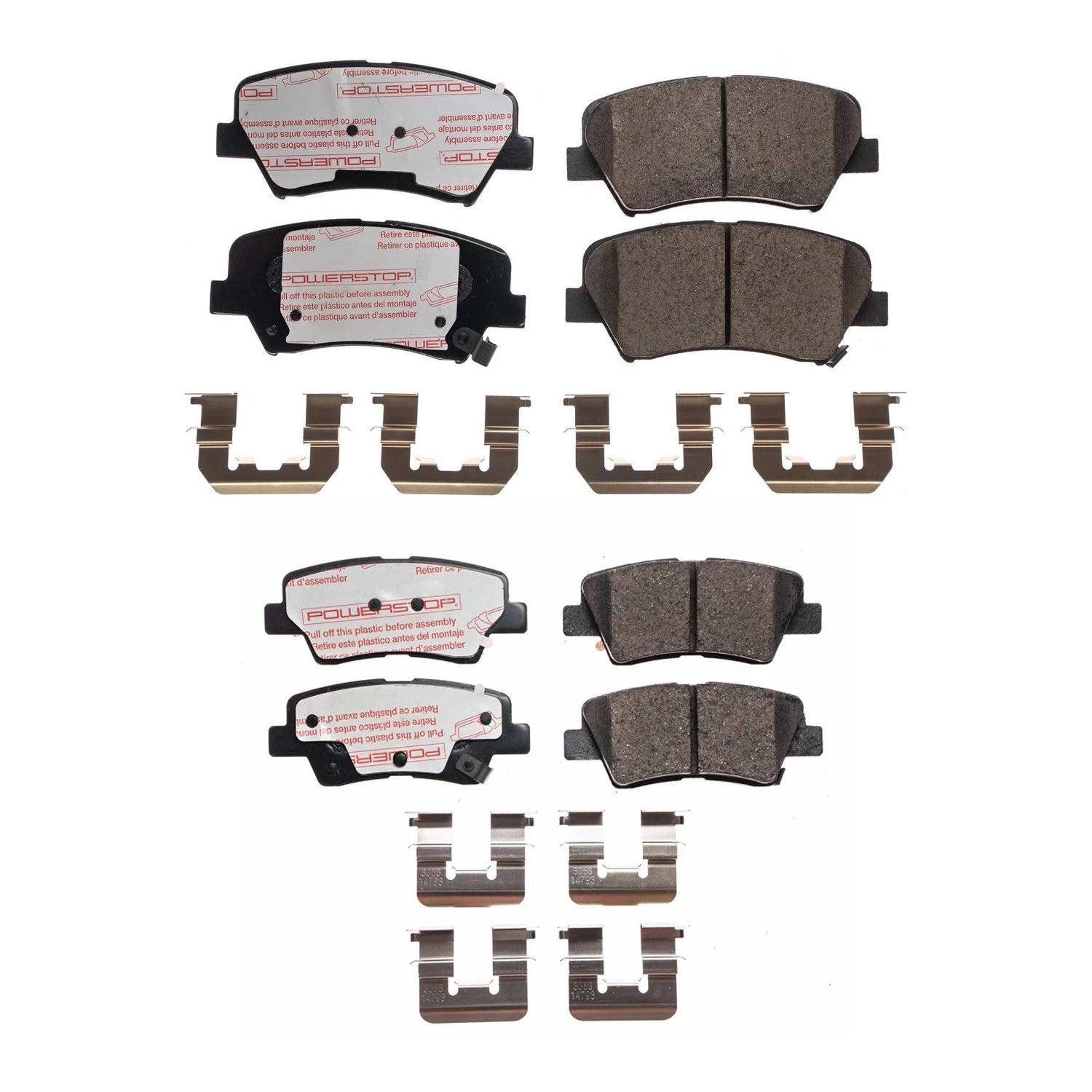 PowerStop 2X Front Rear Next Gen EURO Carbon Fiber Brake Pads Kit for Elantra GT (2013–2018)