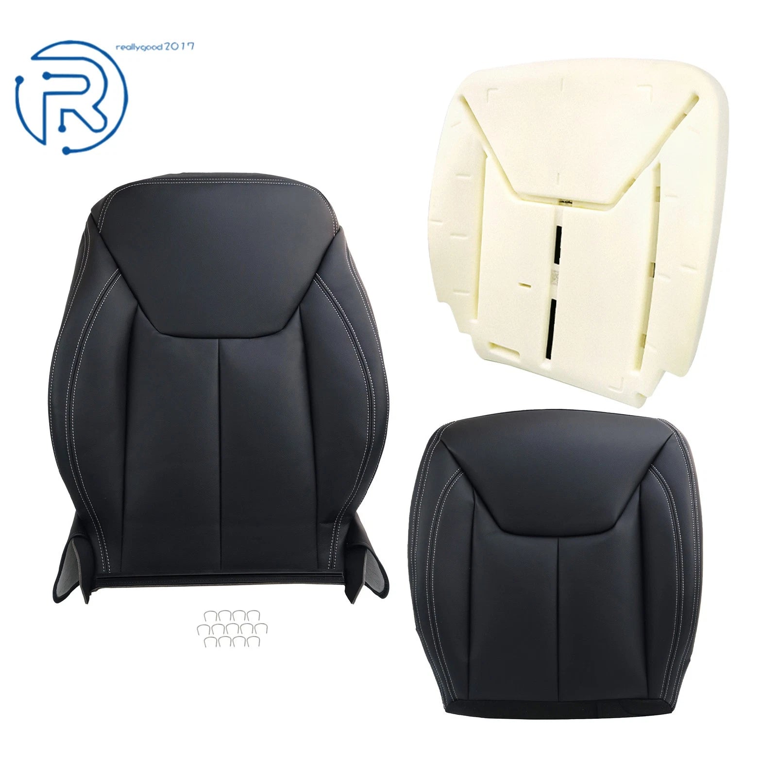 Set of 2 Driver Bottom & Top Seat Covers and Foam for Jeep Wrangler (2013–2017)