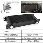 15 Row Black Aluminum Engine Oil Cooler Kit for Universal Applications