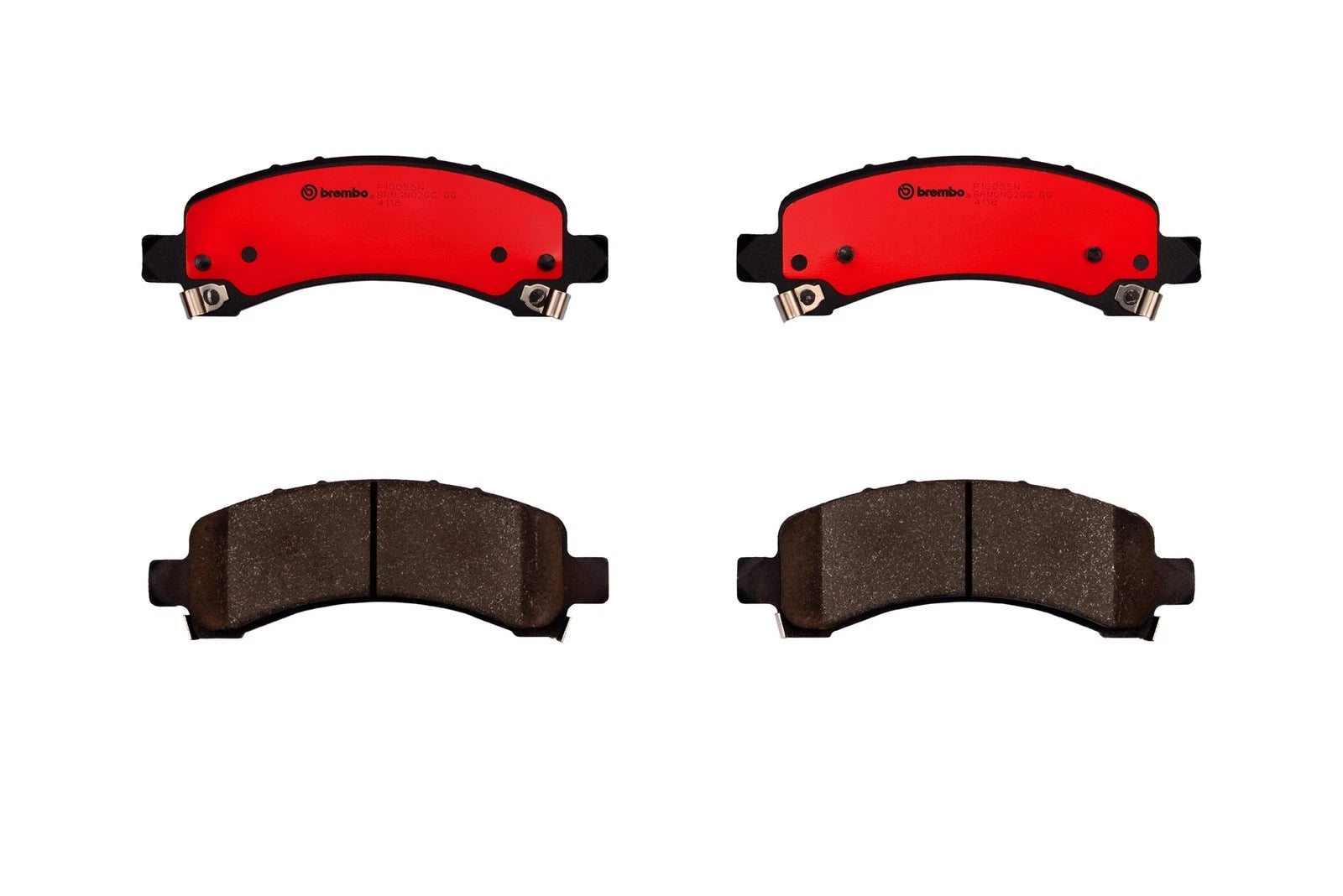 Set of 4 Brembo Rear NAO Ceramic Slotted Brake Pads for Chevrolet GMC Cadillac