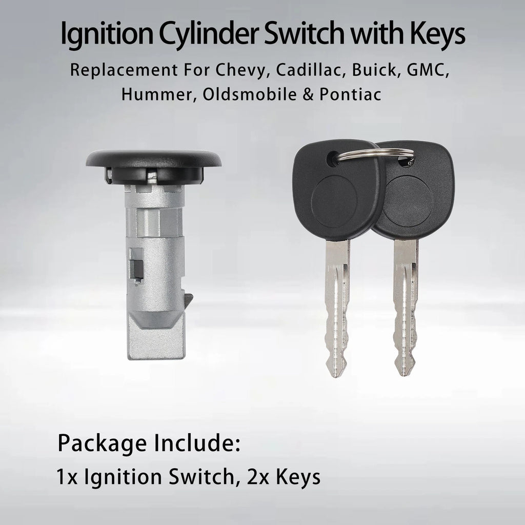 Ignition Switch Lock Cylinder with Keys for Chevy Avalanche Tahoe GMC Sierra (2000-2007)