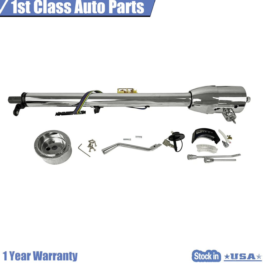 33" Chrome Tilt Steering Column for Chevy Pontiac (Automatic Shift)