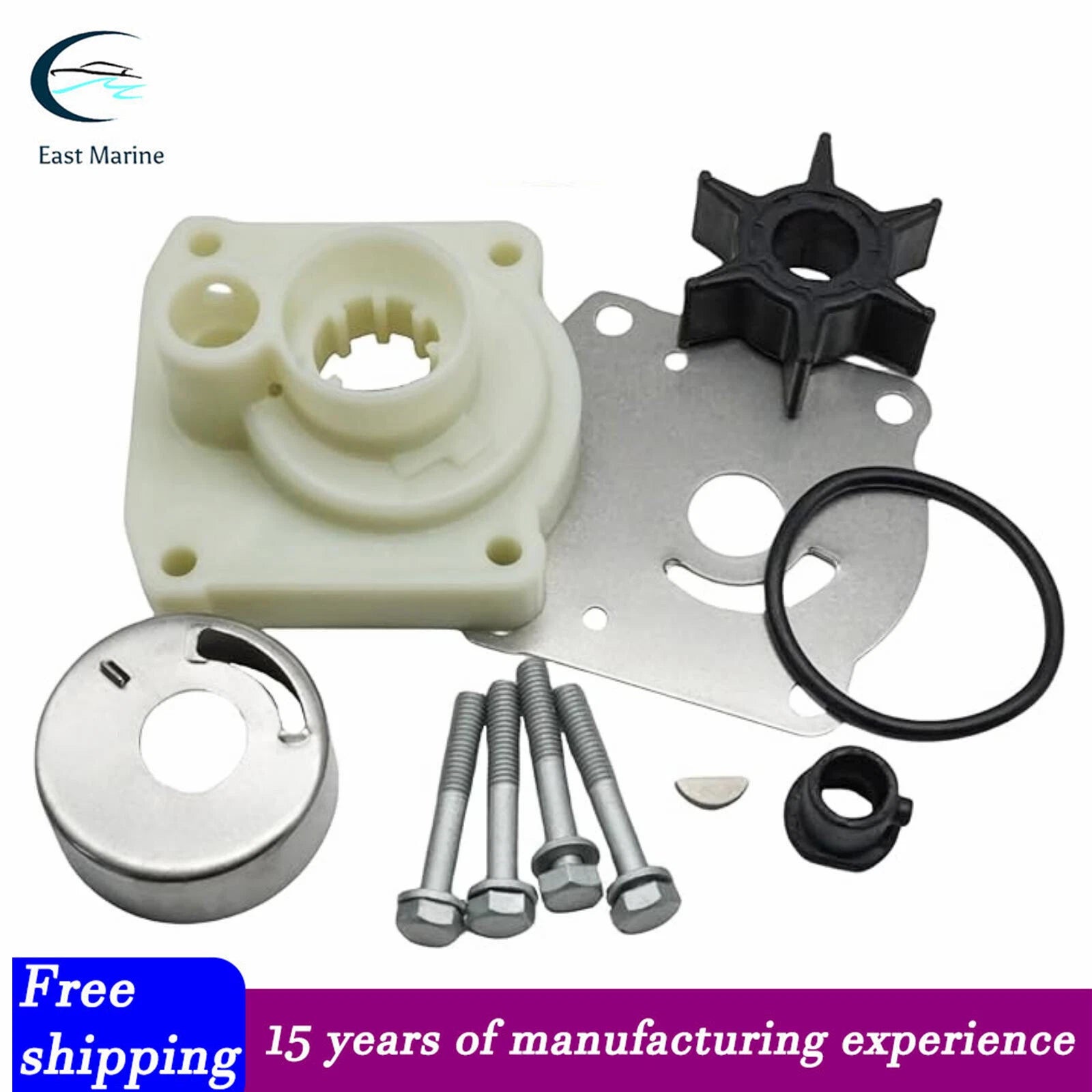Water Pump Impeller Repair Kit for Yamaha 25hp Outboard (61N-W0078-11)