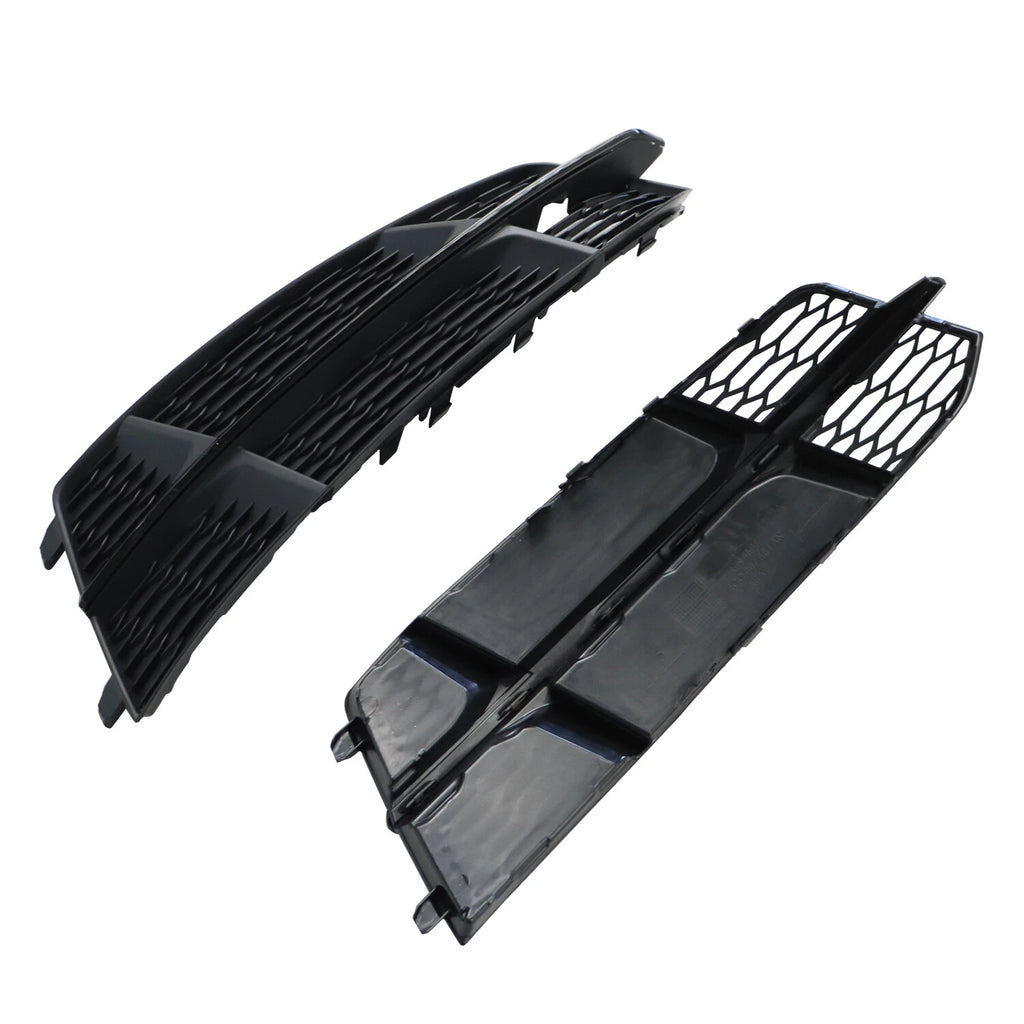 Set of 2 Front Bumper Lower Grilles for Audi A6 S6 (2016–2018) Black Bezel