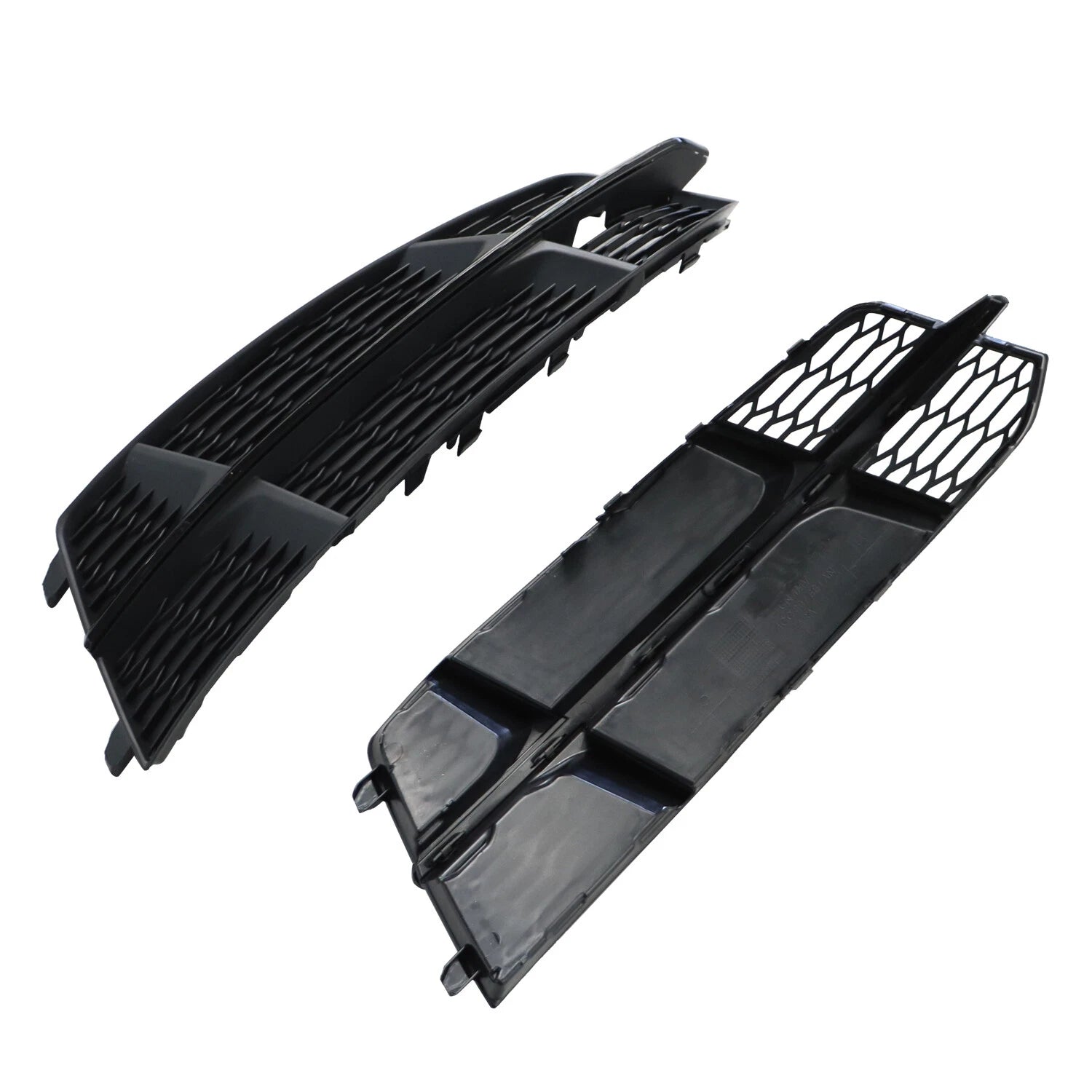 Set of 2 Front Bumper Lower Grilles for Audi A6 S6 (2016–2018) Black Bezel