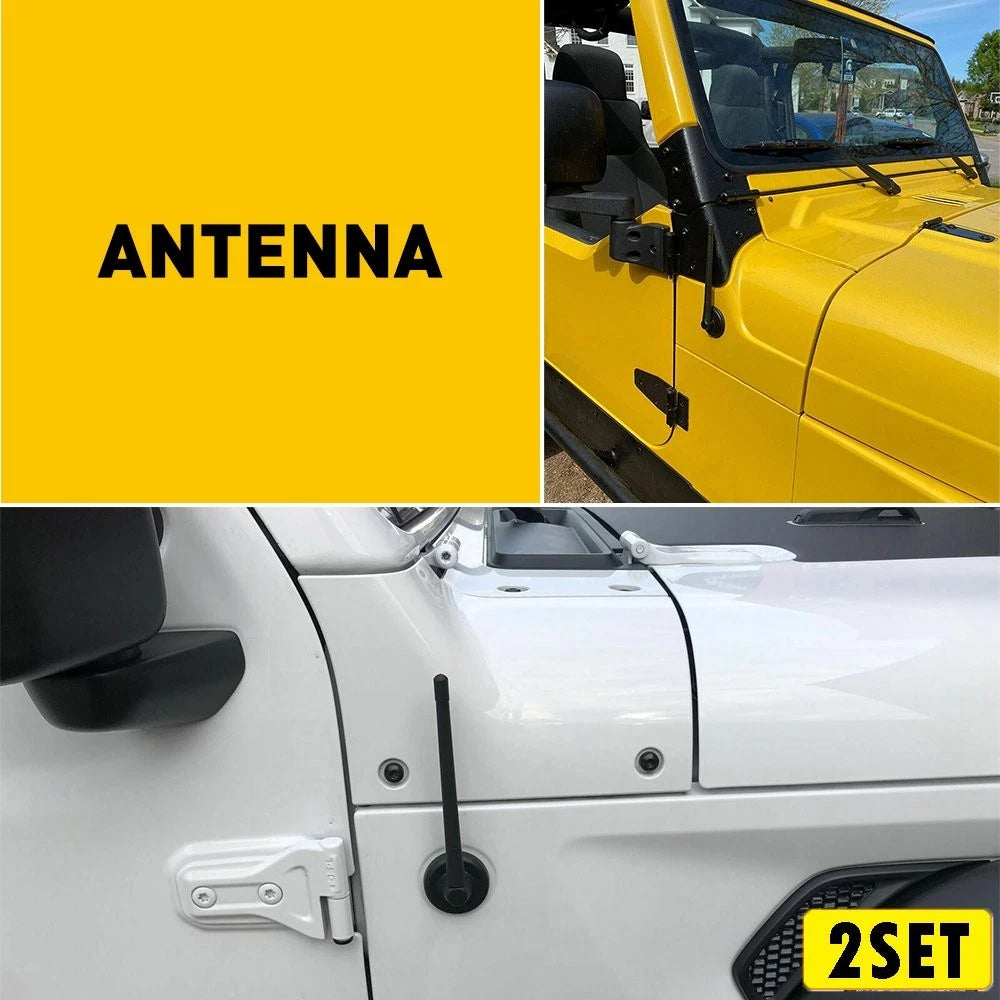Set of 2 Short Mast Antennas for Chevy Silverado (2006–2021)