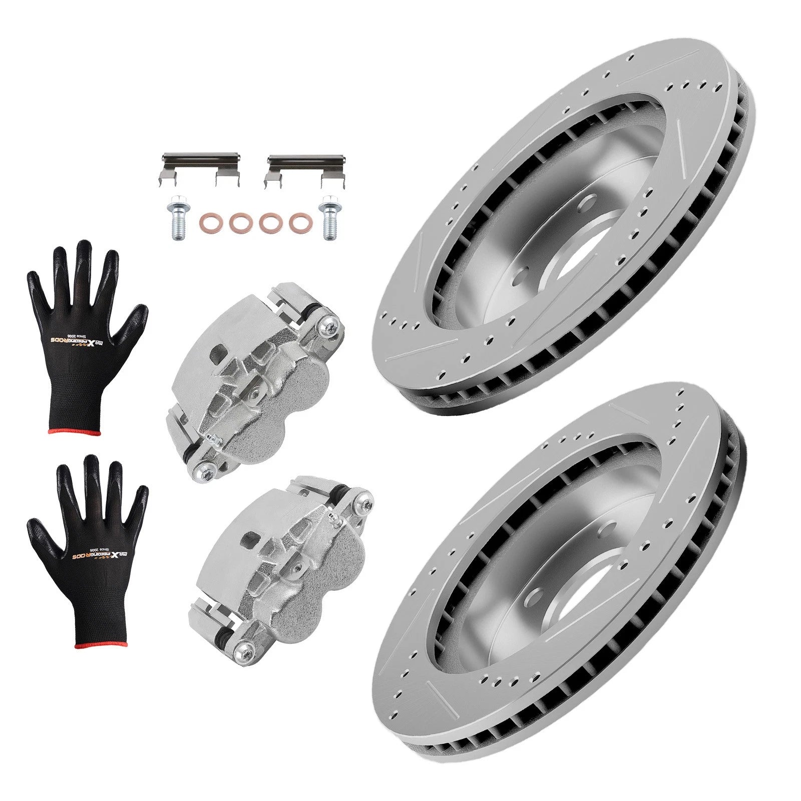 Front Brake Rotors Calipers Set for GMC Savana 1500 2003–2008/Savana 2500 2003–2005
