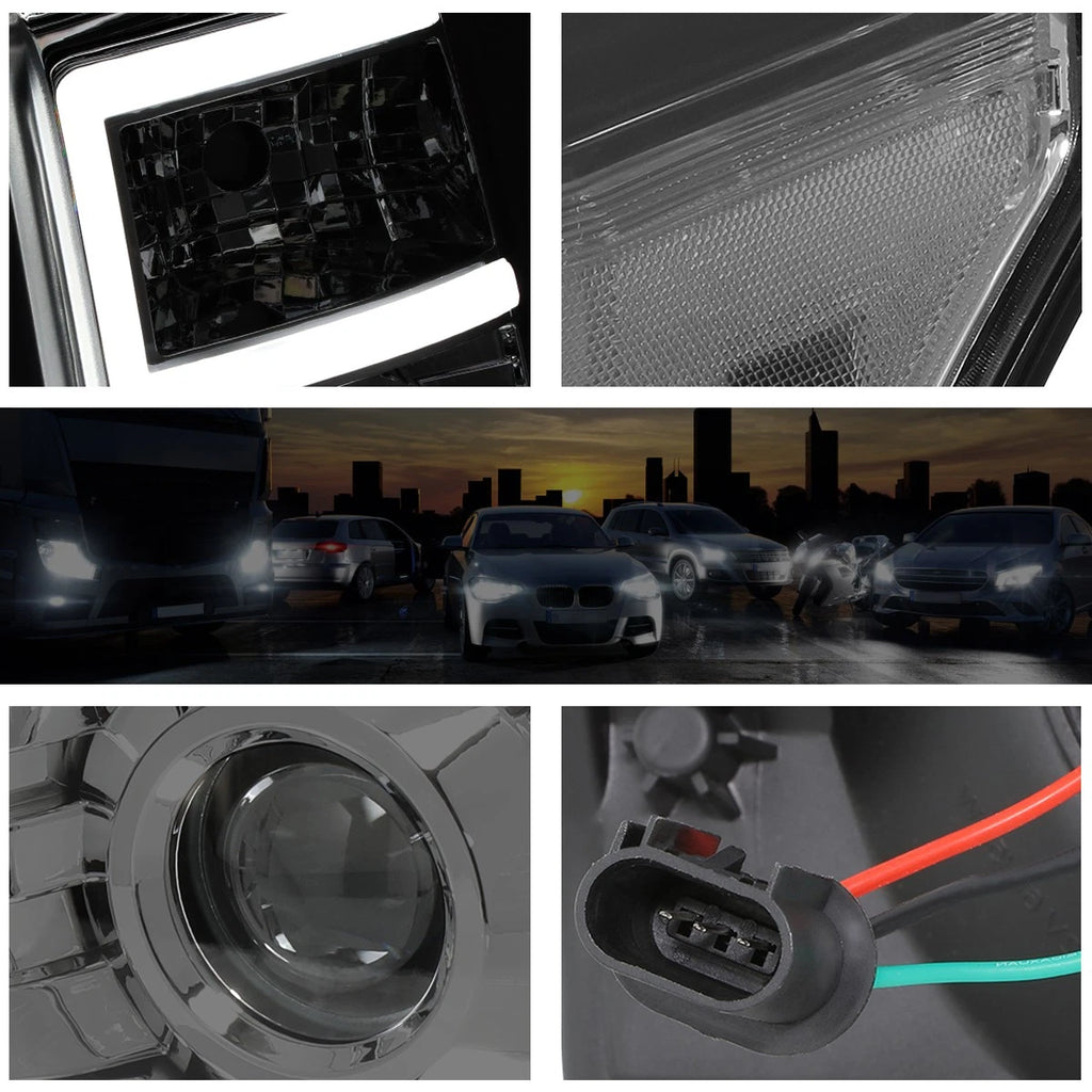 3D E-Shape LED DRL Projector Headlights for Ford Super Duty (2011–2016)