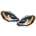 Black/Chrome LED Sequential Projector Headlight for Chevy Corvette C6 (2005–2013)