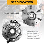 2 Front Wheel Bearing Hub for Chevy Silverado 1500 GMC Sierra 1500 (2014–2018)