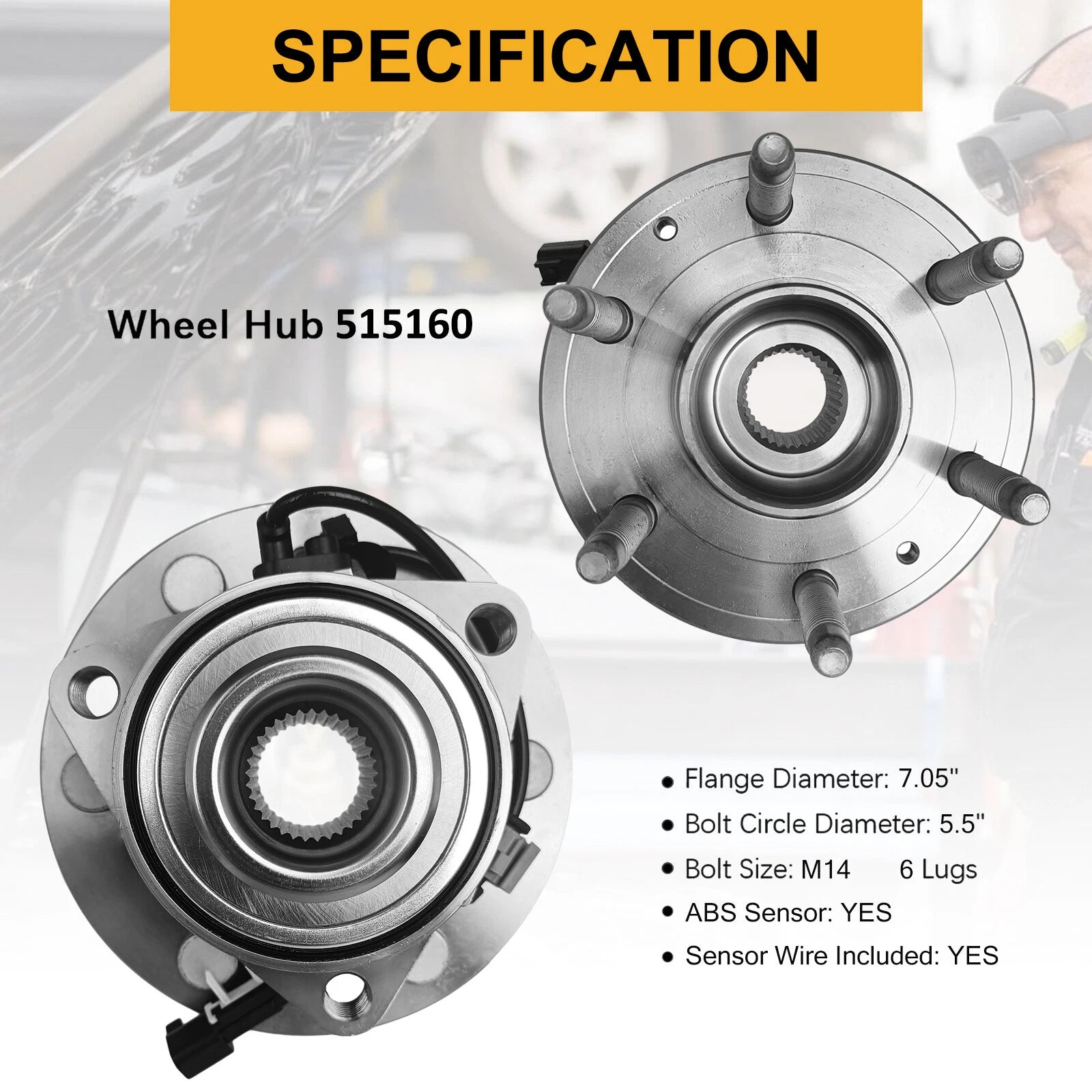 2 Front Wheel Bearing Hub for Chevy Silverado 1500 GMC Sierra 1500 (2014–2018)