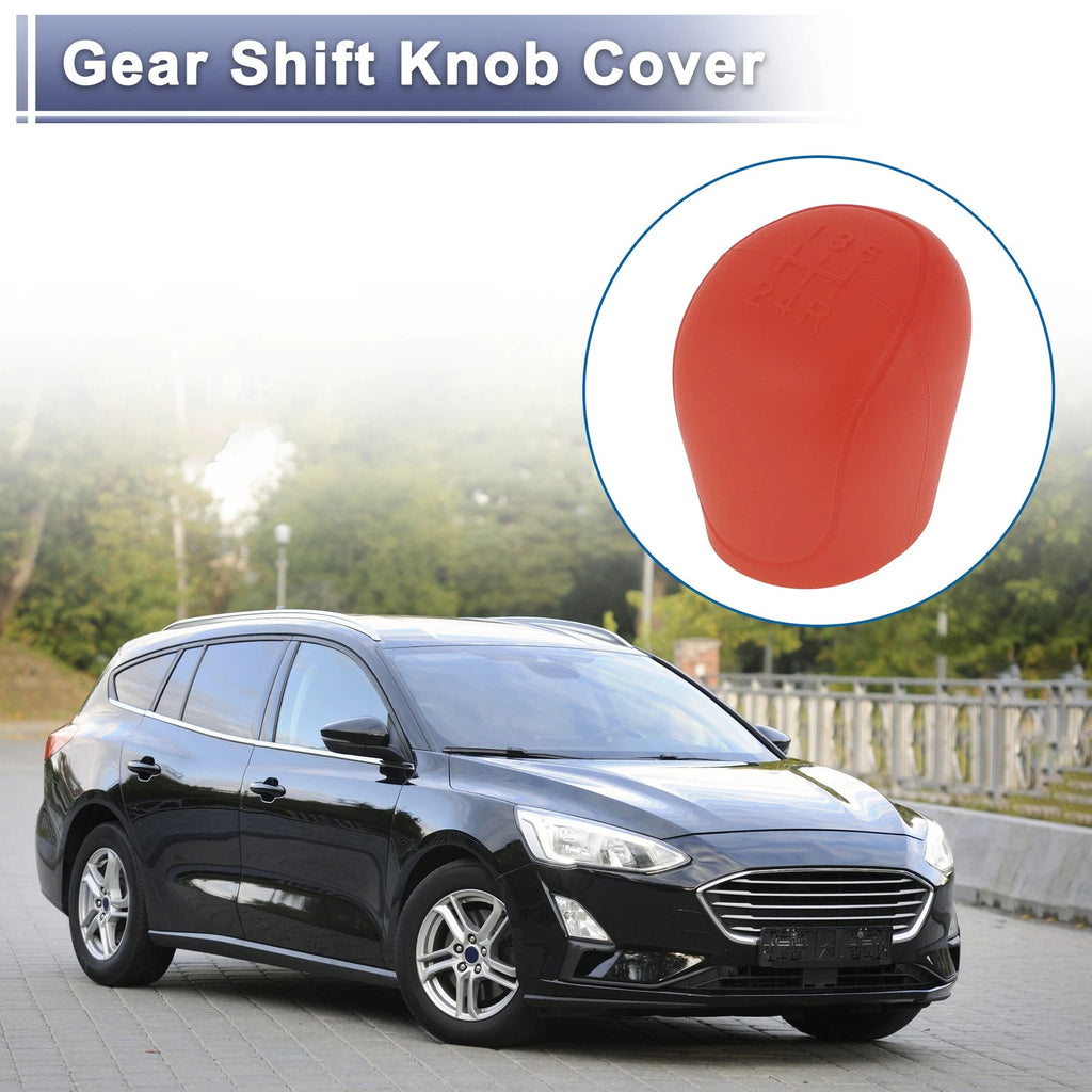 1 Pc Gear Shift Knob Cover Red Silicone for Ford C-Max (2007–2021)
