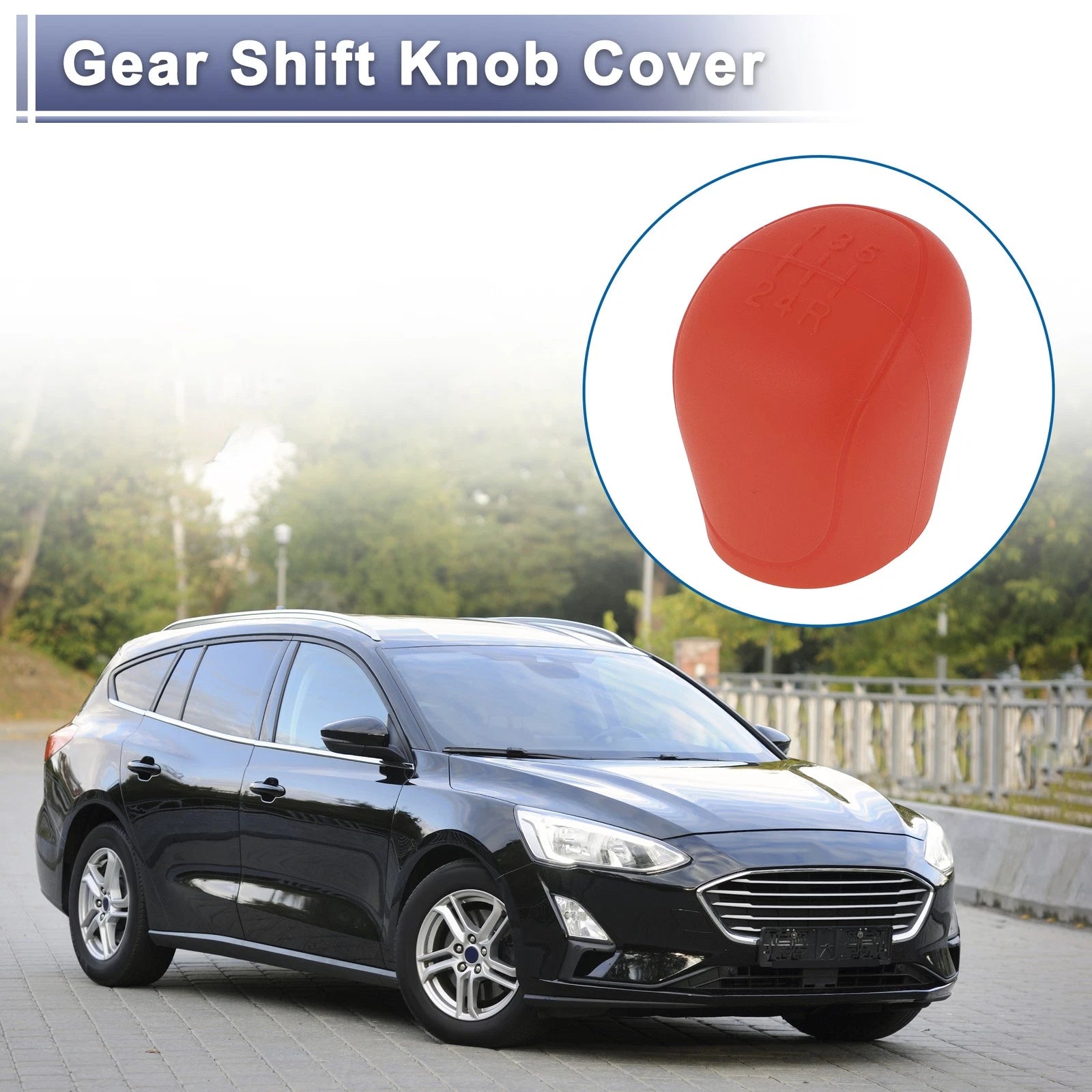 1 Pc Gear Shift Knob Cover Red Silicone for Ford C-Max (2007–2021)