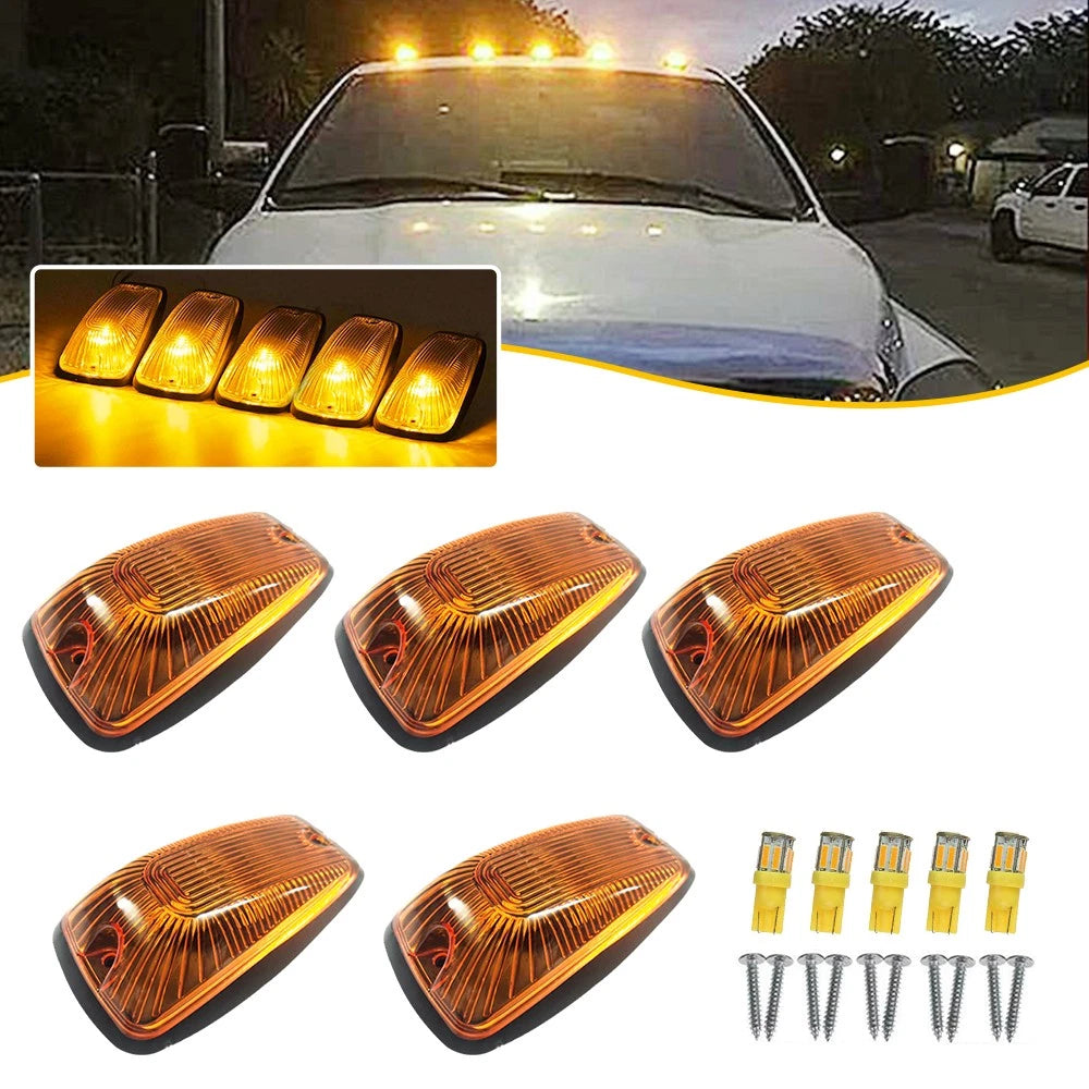 5x Cab Roof Top Marker Clearance Light Amber for Chevy/GMC