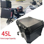 45L Motorcycle Tour Tail Box Trunk Luggage Carrier Case for Black Motorcycles
