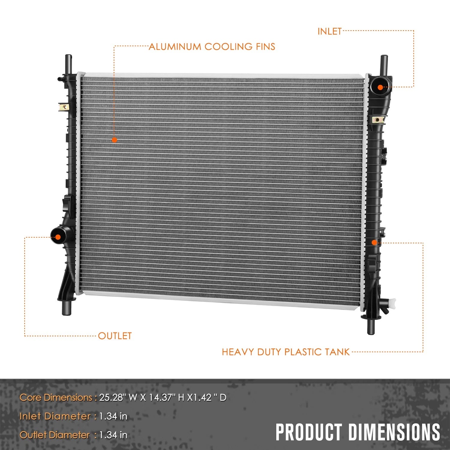 Aluminum Radiator for Chrysler Sebring/Dodge Avenger 1995–2000