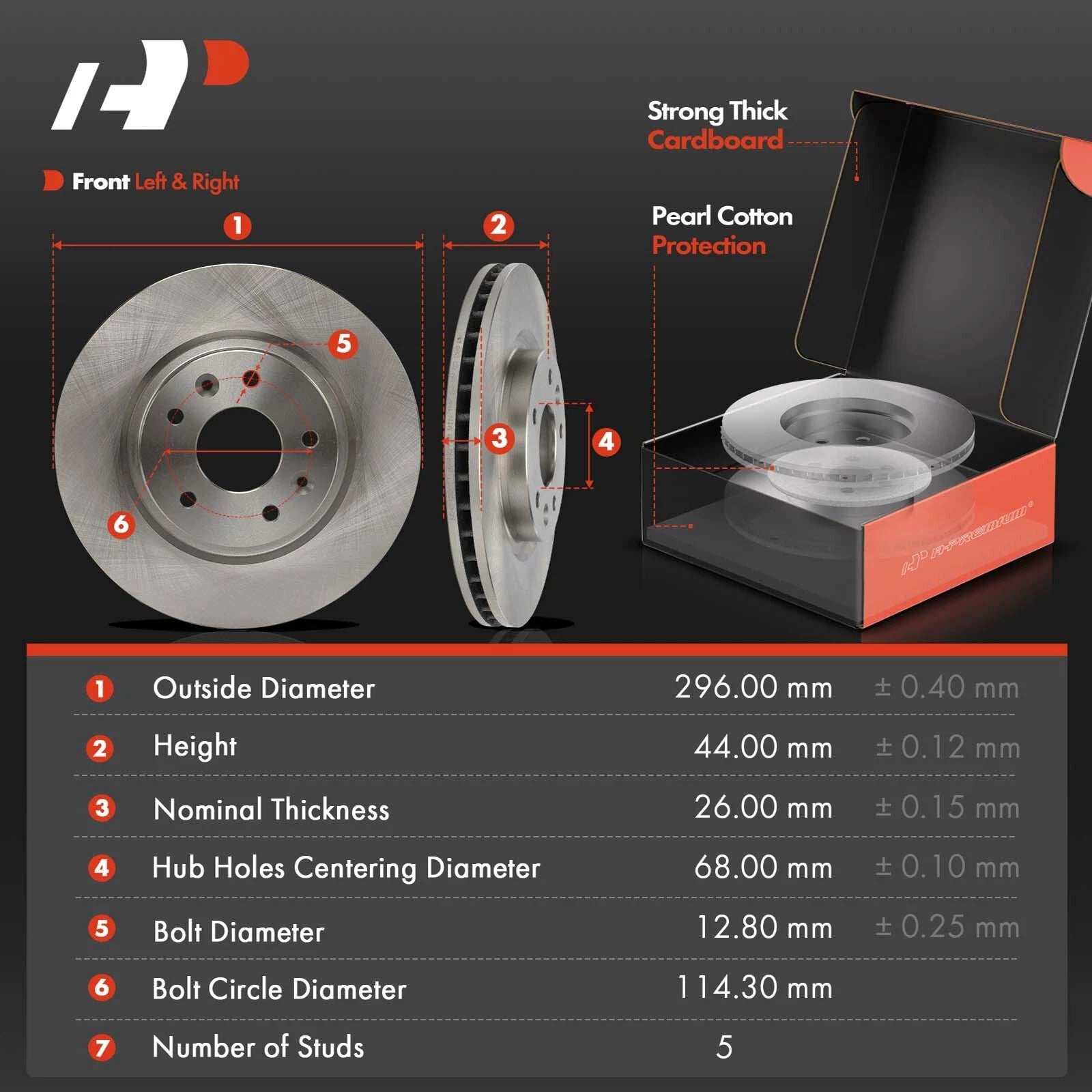 Front Disc Brake Rotors & Pads for Nissan Rogue/Rogue Sport (2014–2020)