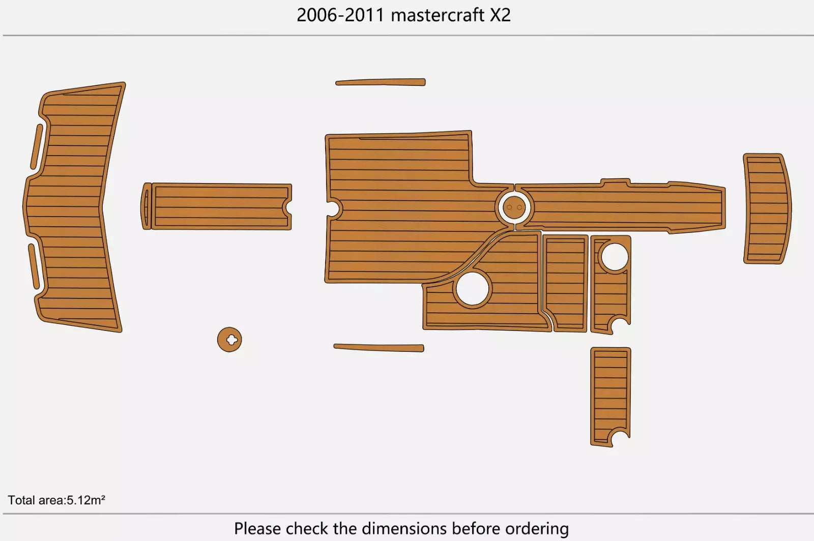EVA Foam Teak Deck Flooring for Mastercraft X2 (2006–2011)