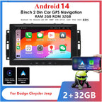 8" Android Quad Core Stereo Radio GPS Navigation for Jeep Chrysler Dodge (2014-2023)
