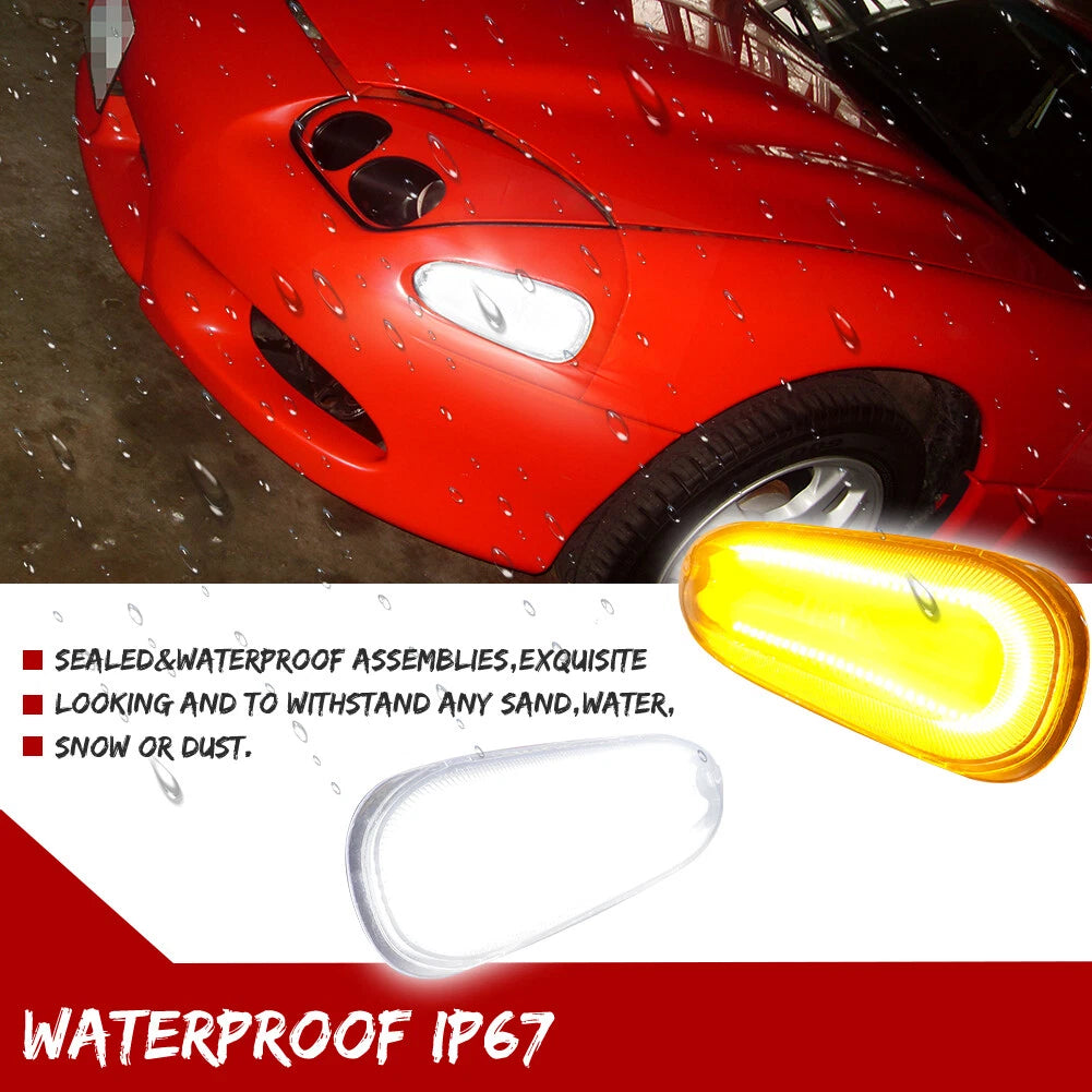Clear Front Switchback LED DRL Corner Signal Lights for Mitsubishi 3000GT (1994–1998)