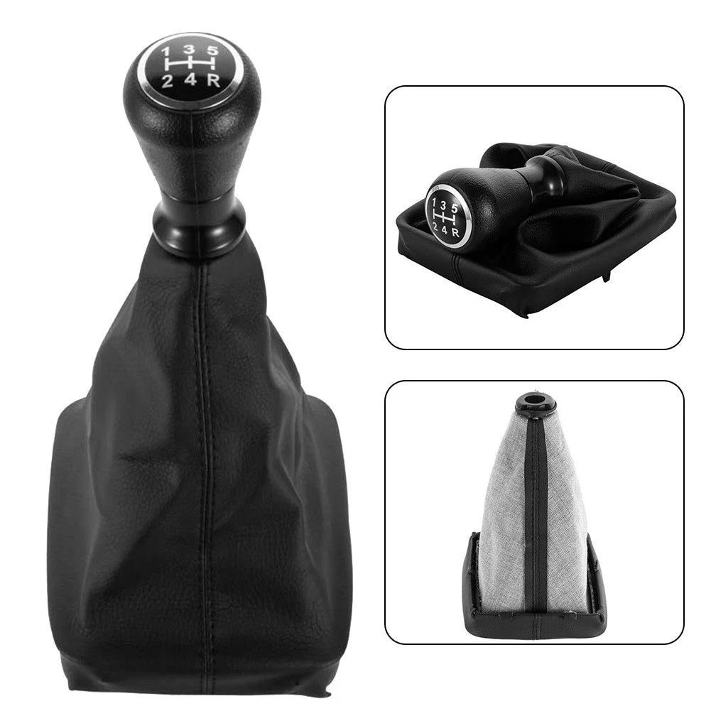 Leather Gear Shift Knob and Boot Case Cover for Peugeot 206 406 (2000–2006)