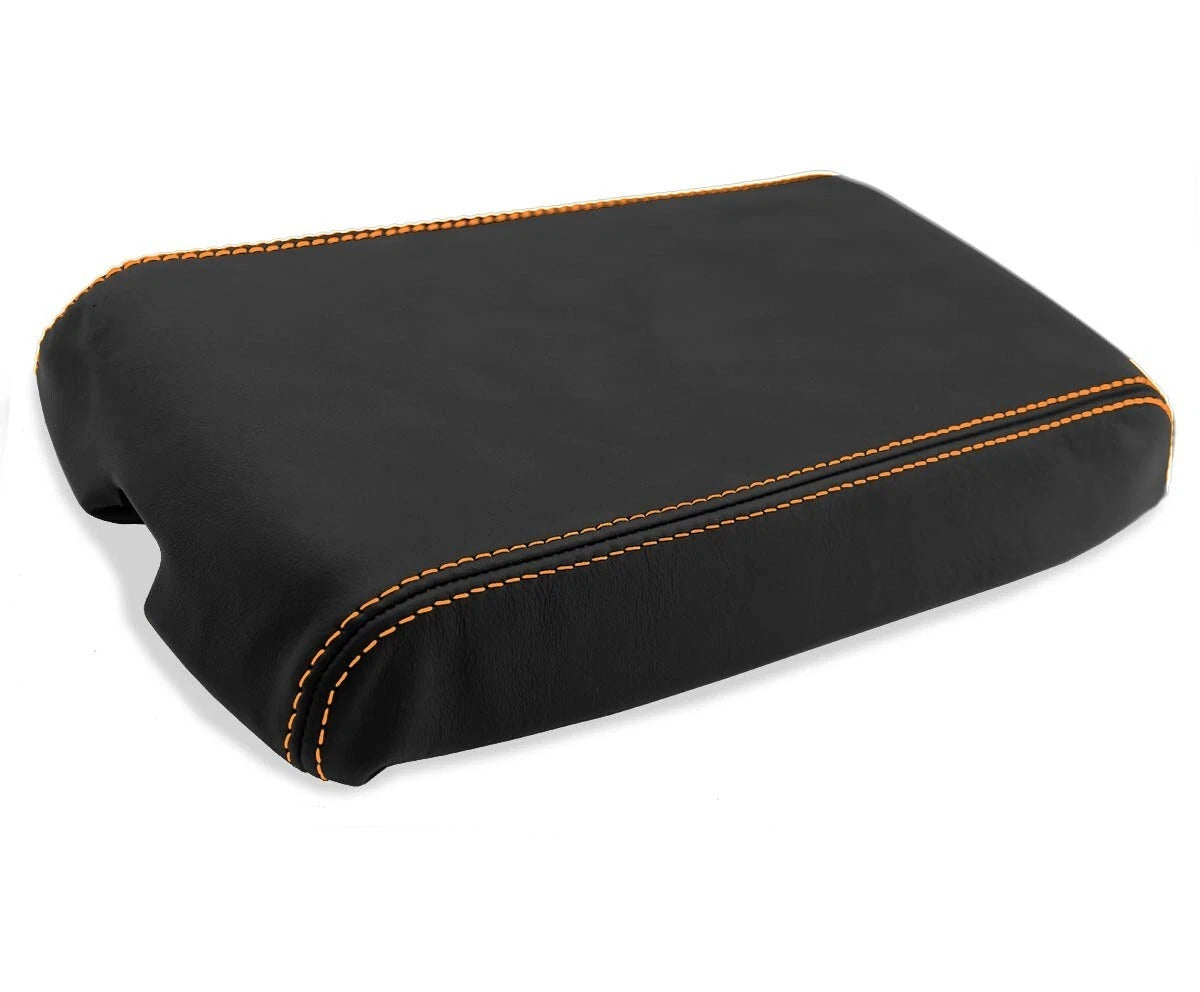 Leather Console Lid Armrest Cover for Chevrolet Camaro (1982–1992) Orange Stitch