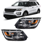 Headlight Pair with LED DRL for Ford Explorer (2016â2019)
