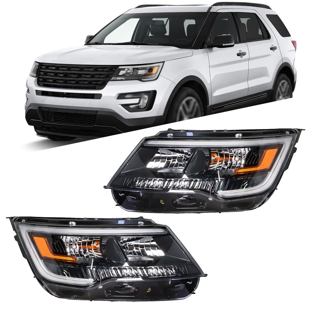 Headlight Pair with LED DRL for Ford Explorer (2016â2019)