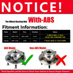 Pair Front Wheel Hub Bearings for Dodge Ram 1500 (2006–2009) W/ ABS 5Lug