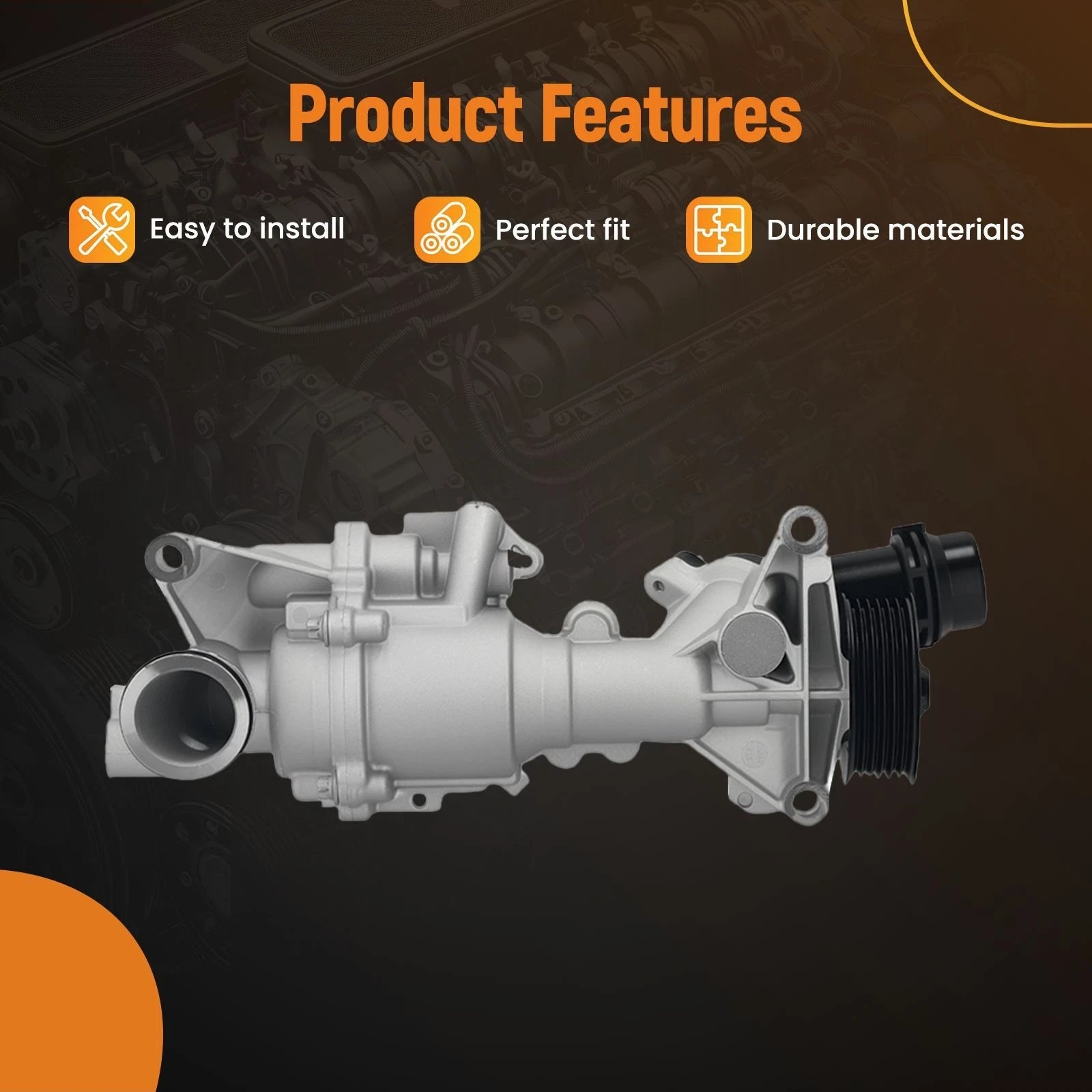 Water Coolant Pump for Mercedes-Benz Metris 2.0L (2016–2020) Aluminum