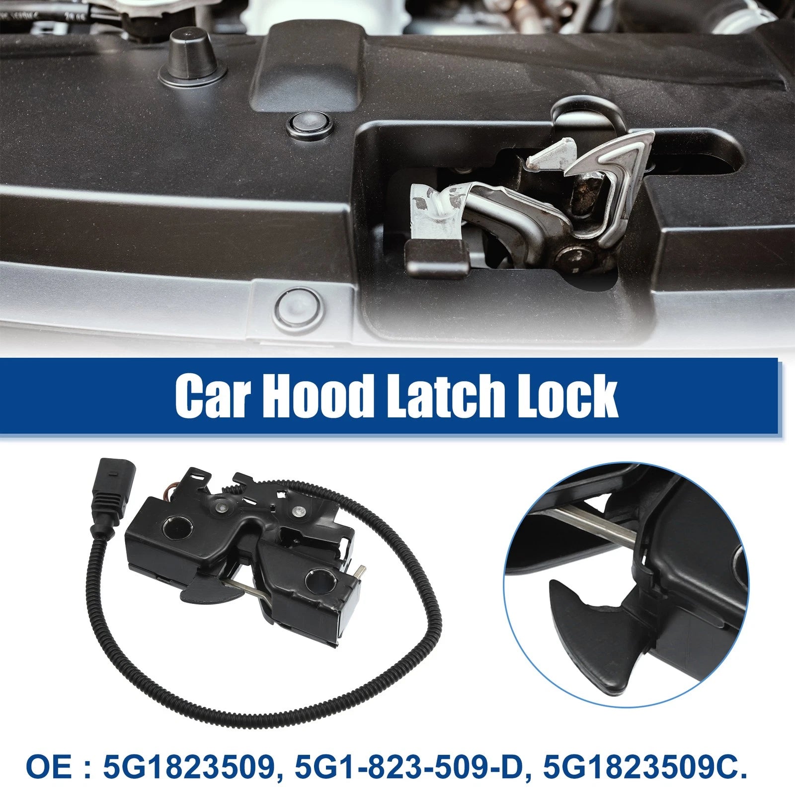 Hood Latch Lock Assembly for Volkswagen Golf 