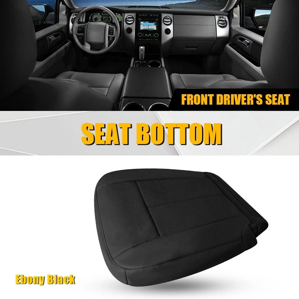 Black Front Driver Bottom Leather Seat Cover for Ford Expedition (2015–2017)
