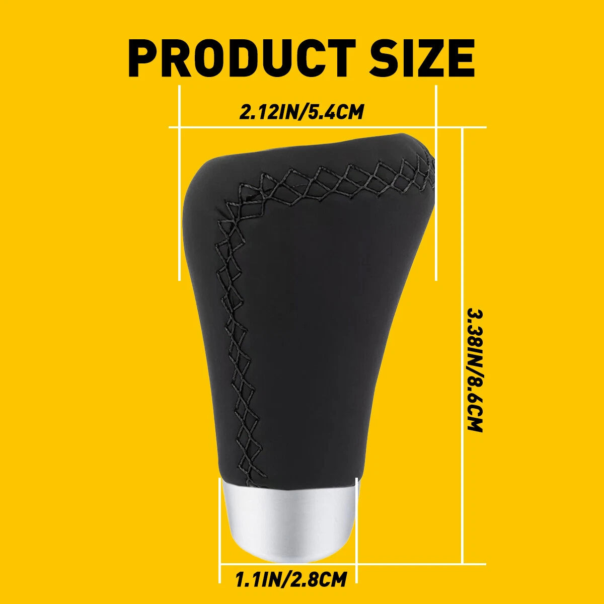Black Leather 5 Speed Gear Shift Knob for Universal Cars (YYYY–YYYY)