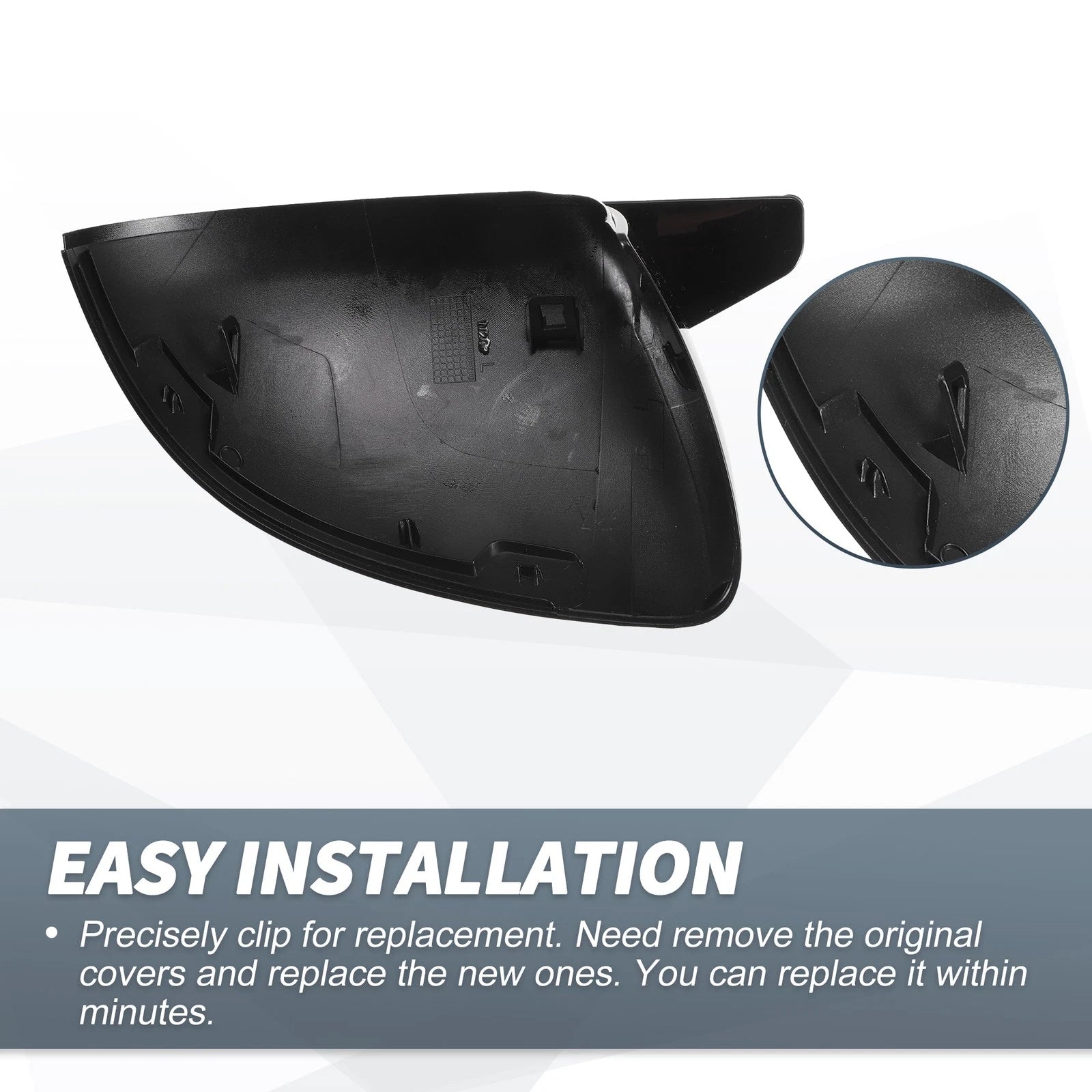 Pair Rearview Mirror Cover Cap Gloss Black for Mercedes-Benz C-Class (2022–2023)