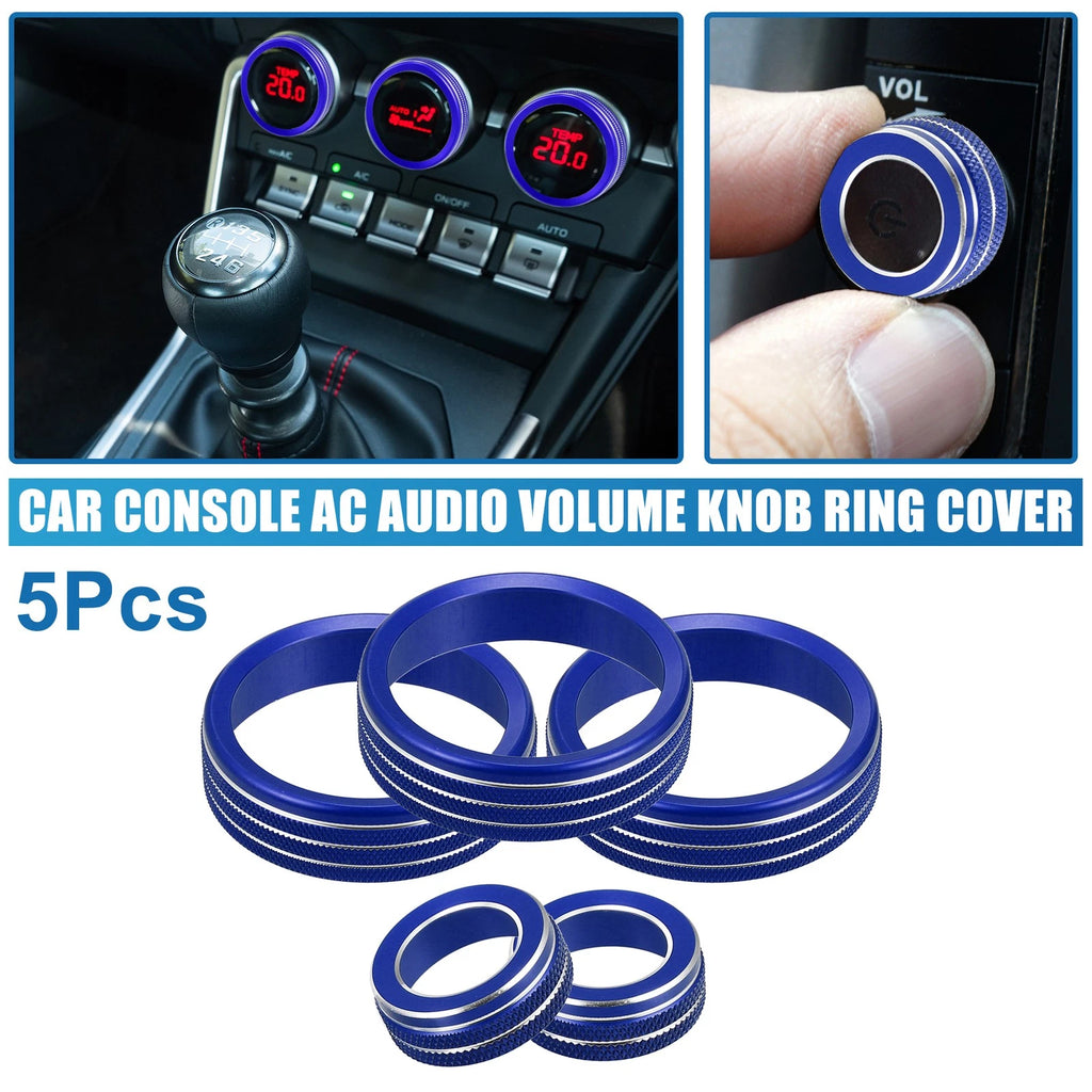 Set of 5 AC Audio Volume Knob Covers for Subaru BRZ, GR86 (2022) Blue