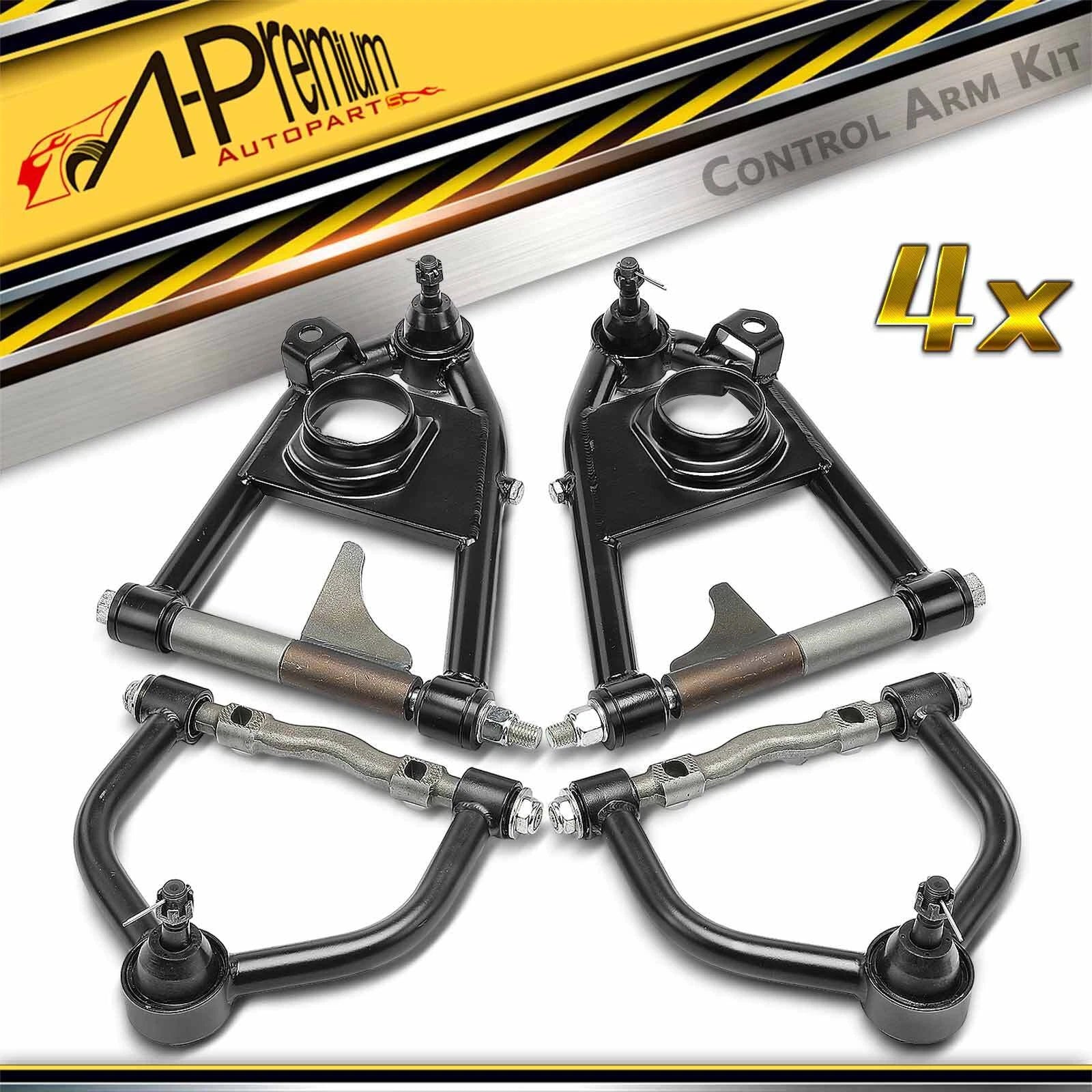 Set of 4 Front Suspension Tubular Control Arms for Ford Pinto Mustang II (1971–1980)