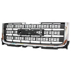 Replacement Gray Chrome/Matte Plastic Front Grille For 2011-2014 GMC Pickup