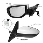 3 Pin Left Side Exterior Door Mirror Assembly White for Honda Civic (2016–2021) 767153118074