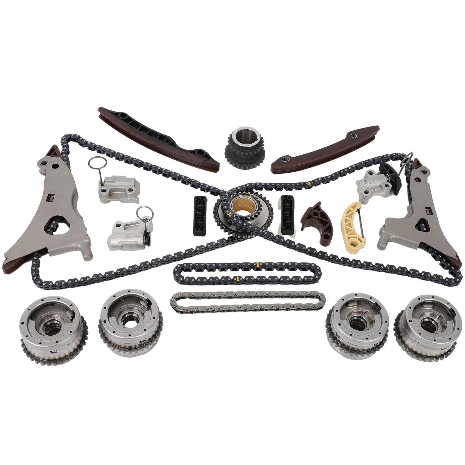 4X Camshaft Adjuster Timing Chain Kit for Mercedes ML350 C300 E350 (2012–2015)