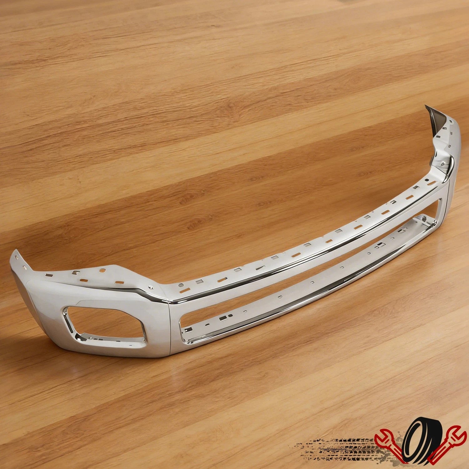 Chrome Front Bumper for Ford F250 F350 Super Duty (2011–2016) w/ Fog Light Hole