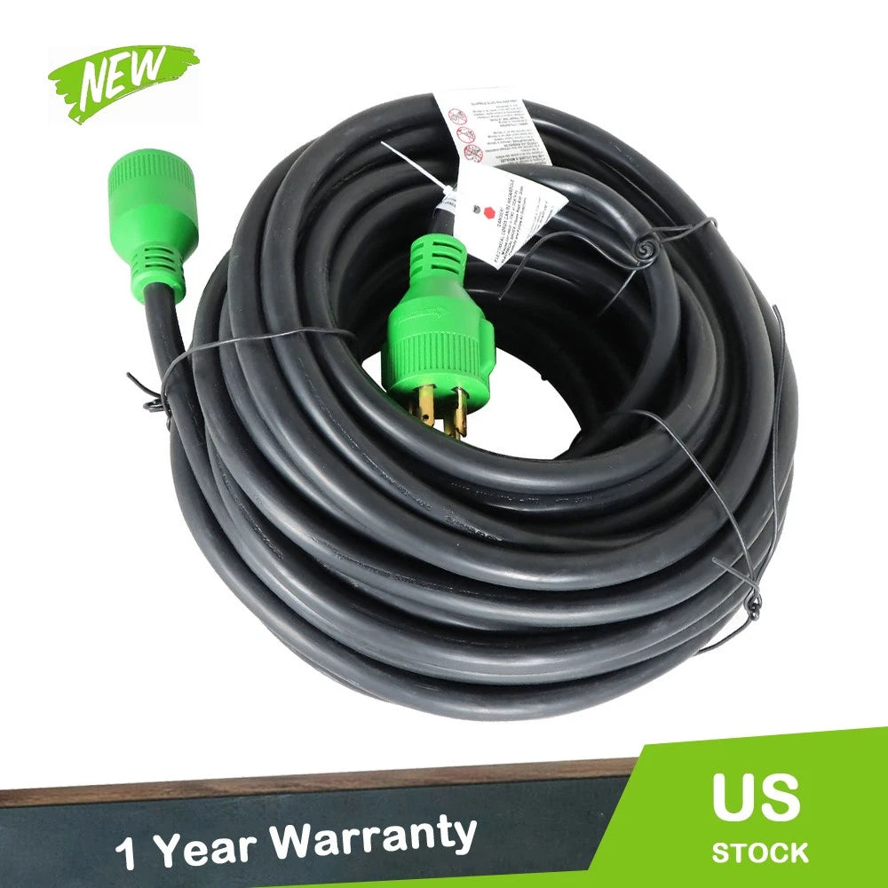 4 Prong L14-30P/R Generator Extension Cable 75FT 30A RV Locking Power Cord