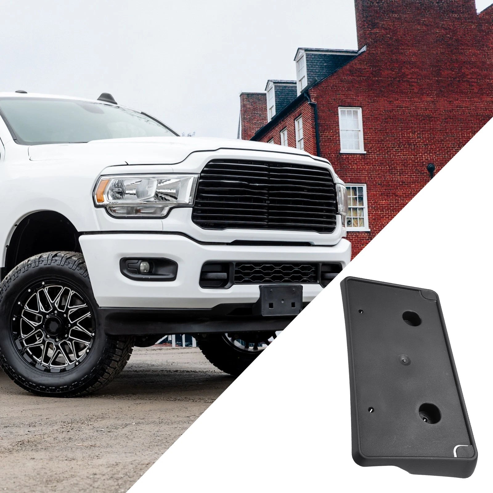 License Plate Frame Bracket for Dodge Ram (2013–2022) Plastic Black