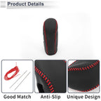 1 Pc Gear Shift Knob Cover for Nissan Tiida (2004–2012) Black Red Faux Leather