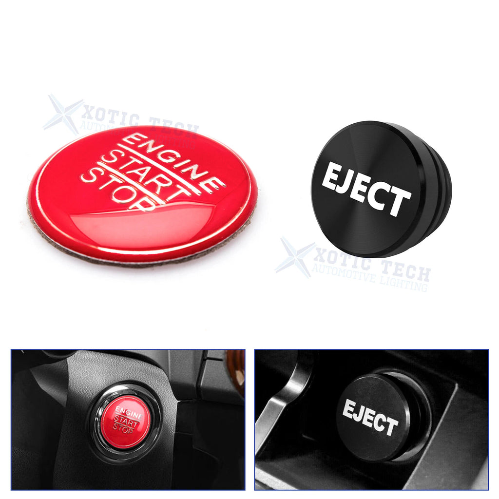 Red Alloy Engine & Black Cigarette Lighter Eject Button Trim for Lexus IS200t (2016–2019)