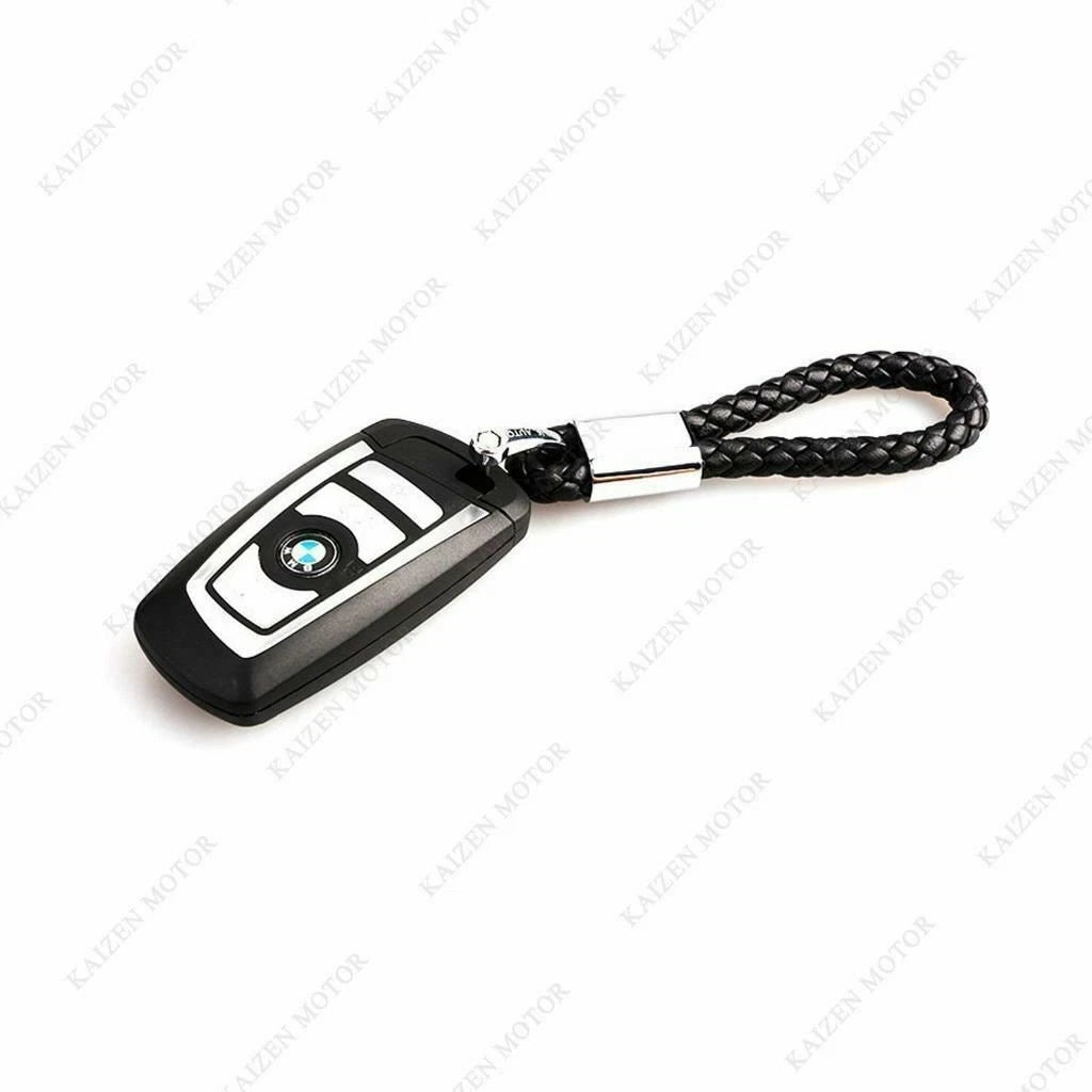 Genuine Leather Braided Key Chain Strap for Remote Car Key (2010-2020)