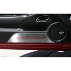 Door Panel Kick Plates Black Carbon Fiber Supercharged for 2010–2015 Camaro